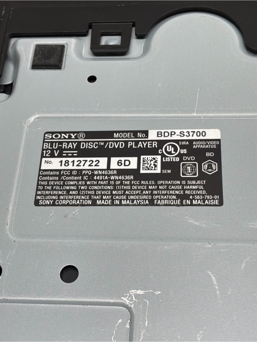 Sony Black Blu-ray/DVD Player with Remote and USB Port - Picture 7 of 9